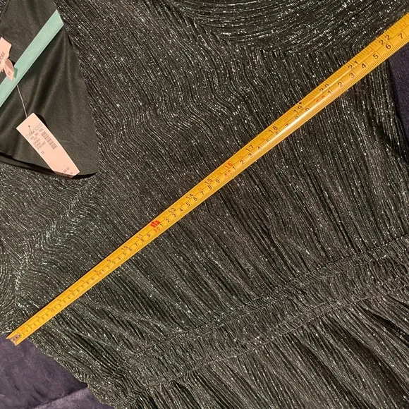 Maurices Green Metallic Thread Ruffle Tiered Midi Dress 1X - Picture 10 of 11